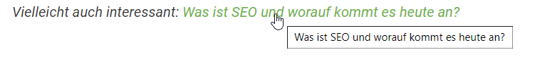 Interne Verlinkung von Rankingdocs auf SEO