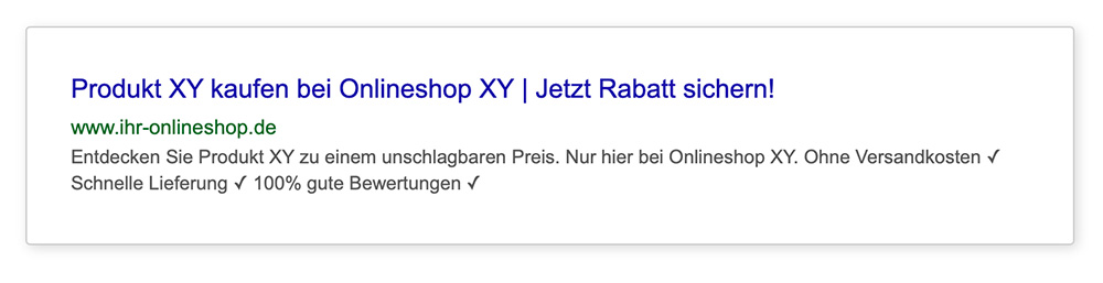 meta beschreibung online shop