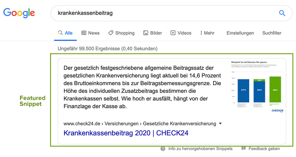 erklaerung featured snippet