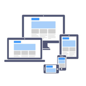 Responsive Webdesign auf verschiedenen mobilen Geräten.