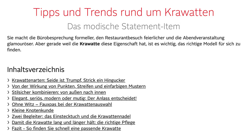 shop kategorietext